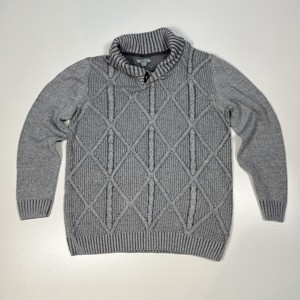 Method Cable Knit Sweater Mens XXL Steel Blue Cotton Blend Fisherman Pullover